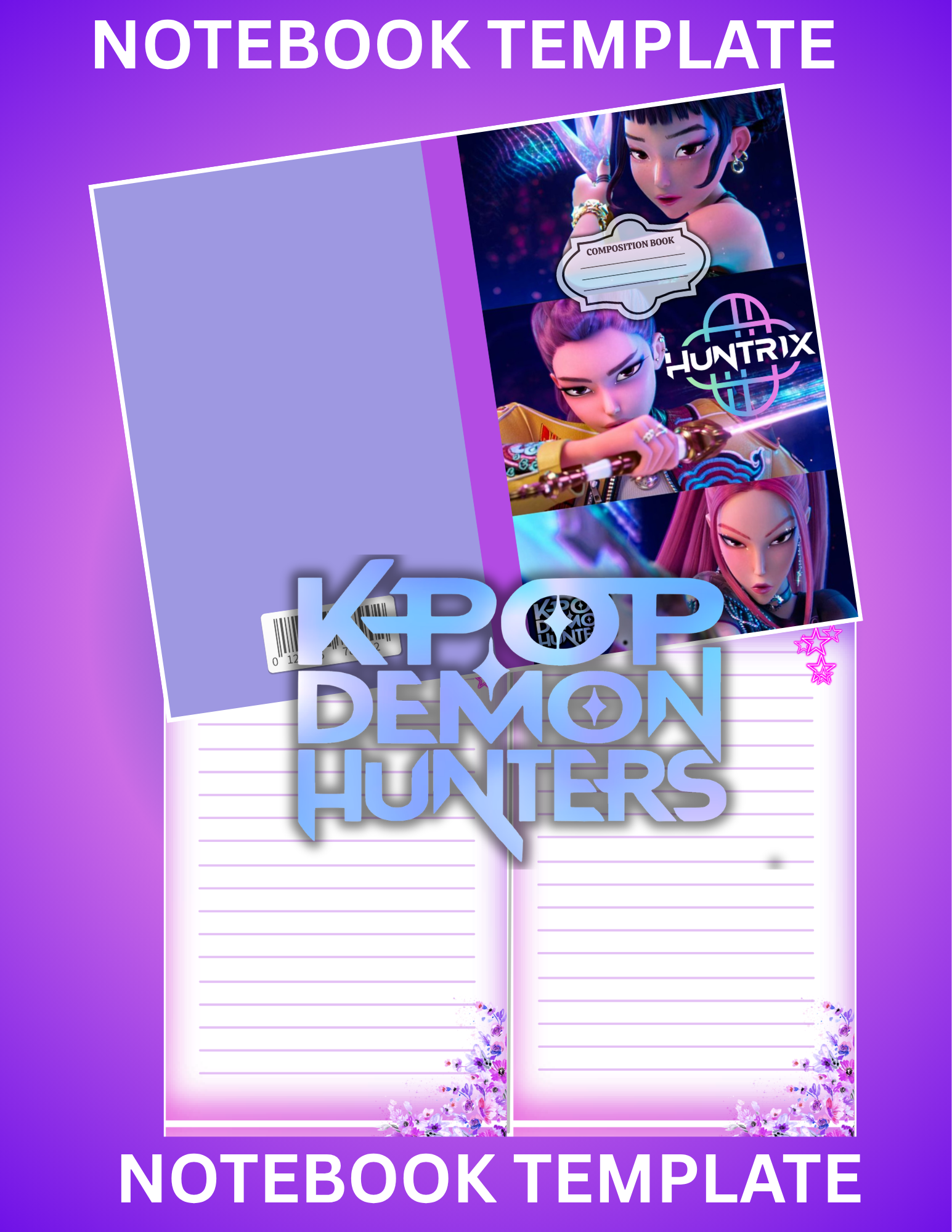 Huntrix Notebook Template